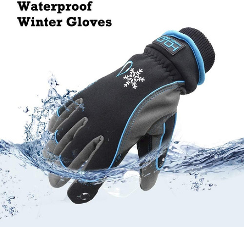 Imagen 3 de 5 de Guantes Moto Handlandy Termicos Impermeables Thinsulate Azul