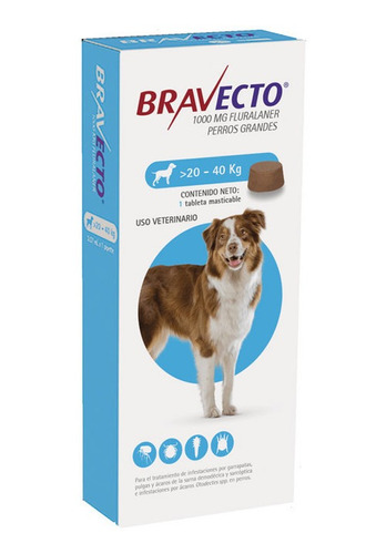 Bravecto Tableta 1000 Mg Para Perros 20kg - 40kg