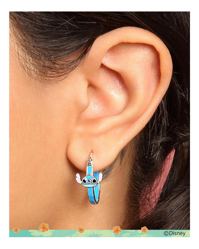 Pendientes De Aro Disney Stitch Para Mujer Licencia Oficial,