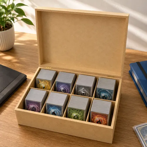 Caixa Organizadora De Cartas Tcg Pokemon Magic 8 Divisórias Marrom-claro