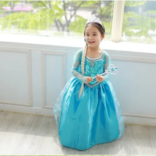 Frozen Elsa Vestido De Princesa Infantil Cosplay Cuotas sin inter s