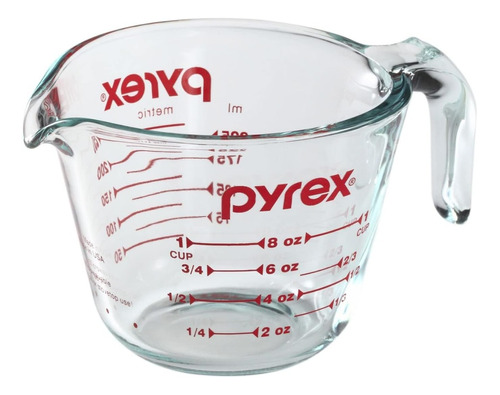 Taza Medidora De Vidrio Pyrex - Jarrón De 250 Ml