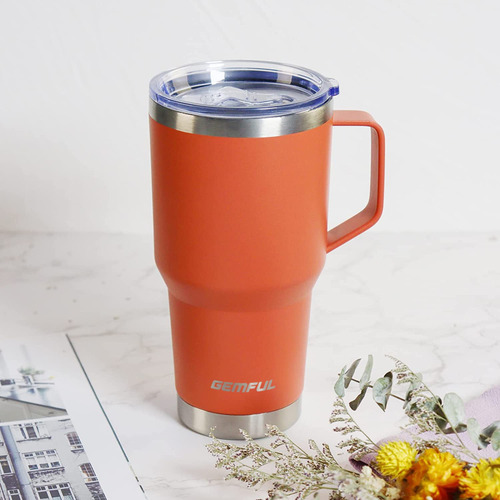 Termo VacĂo 887ml/30oz - Combo 3en1 Con Asa Y Popote Acero