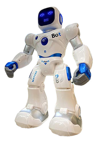 Robot Inteligente Interactivo Color Blanco Azul Para Niños
