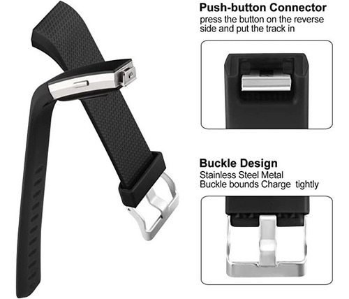 Imagen 3 de 8 de 4 Mallas Para Reloj Fitbit Charge 2 Talle Large