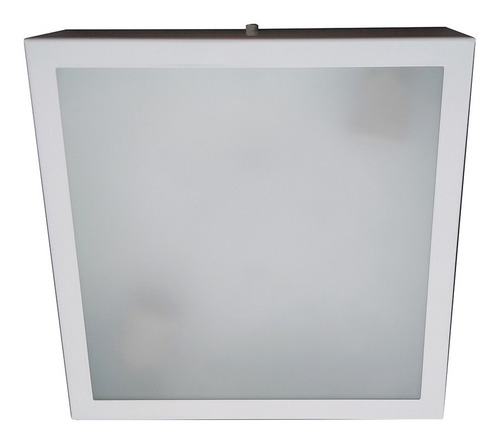 Plafon Sobrepor Com Vidro Interno Quadrado 30x30 Cor Branco