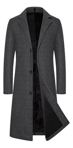 Hombres Abrigo Largo Casual Trench Coat Chaqueta