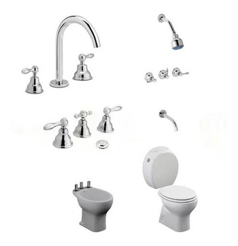 Juego Sanitarios Baño Ferrum Atuel Griferia Kiss Lever