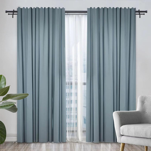 Tubo Doble De Cortinero Expandible Con Un Máximo De 3,6 M De Color Negro