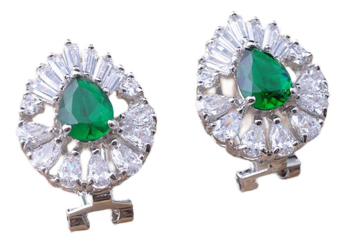 Verde Esmeralda Y Piedra Preciosa Topacio Plata Joyas Mujere