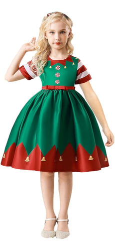 Vestidos Navidad Para Niñas Disfraz Princesa Elfo Papa Noel