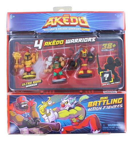 Akedo Ultimate Arcade Warrior Pack Lujo 4 Figuras