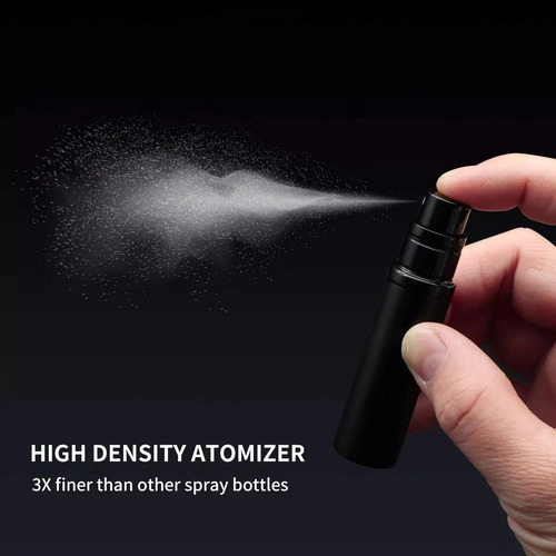 Mini Perfumero Pequeño Recargable Con Atomizador Negro 2 Pzs