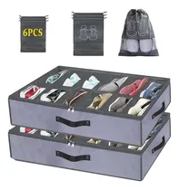 Comprar Zapatera Plegable Bajo Cama 2pz Organizador 24 Pares Zapatos