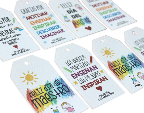 24 Tags / Tarjetas Para Regalo Día Del Maestro