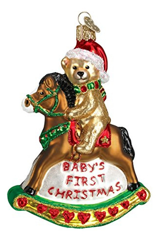 Old World Christmas Baby Collection Ornnaments De Vidrio Par