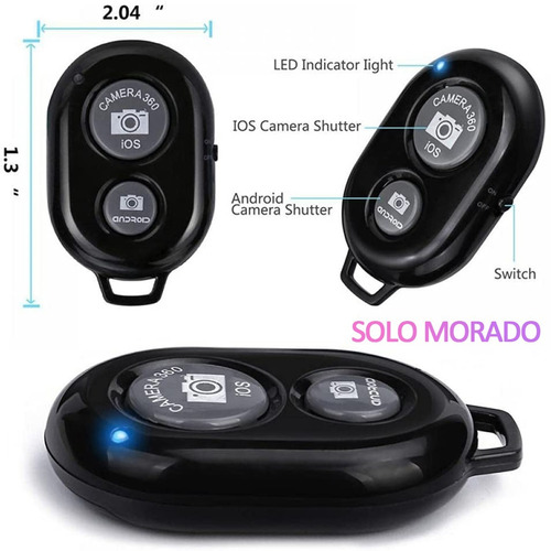 Imagen 4 de 10 de Disparador Control Remoto Foto 10m Universal Bluetooth Móvil