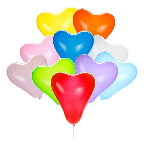 Globo Corazon Regalo 14 Febrero 25cm Mylin 10 Pz Color Surtido