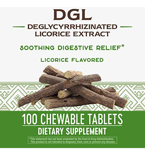 Tabletas Masticables Nature's Way Dgl 3:1 Para Aliviar La Di