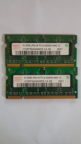 Memoria Ram  Hynix 512mb 2rx16  Pc2-4200s-444-12 (paq. De 2)