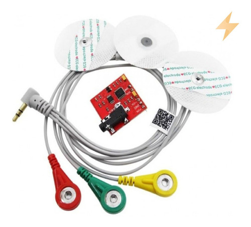 Sensor Muscular Arduino Ecg Emg Ad8832 + 3 Electrodos Elecpi