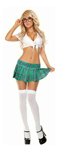 Starline Costumes Plaid Sexy Schoolgirl Skirt, Green,
