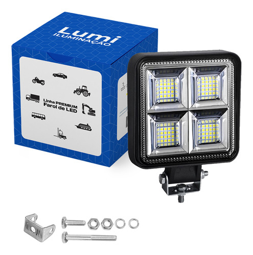 Kit 2 Milha 192w Safetycar Branca Farol Led Luz Lumi