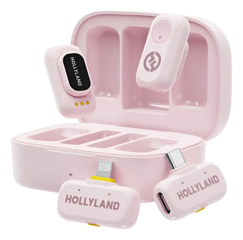 Microfones Hollyland Lark A1 Combo Rosa-claro