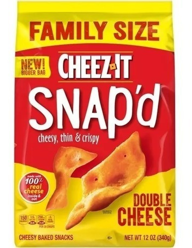Cheez-it Snap'd Chips De Galleta De Queso Doble Queso, 12 Oz
