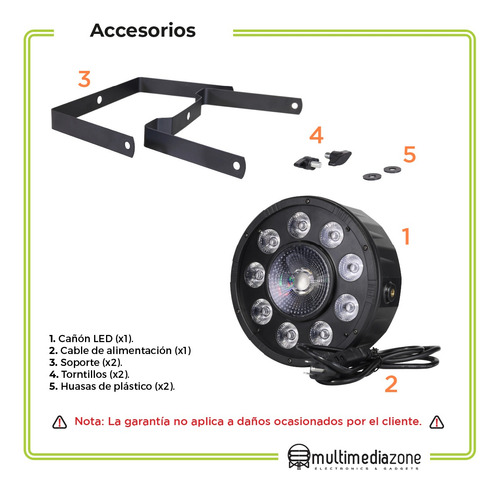 Par 64 1x30w + 9x9w = 130w Hyper Led Dmx Rgb Combo 12 Piezas