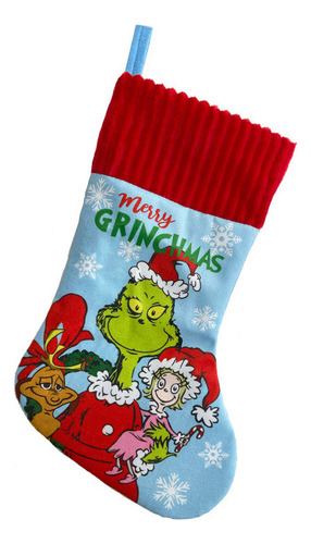 4x Calcetín Navideño Grinch Decoración Navideña