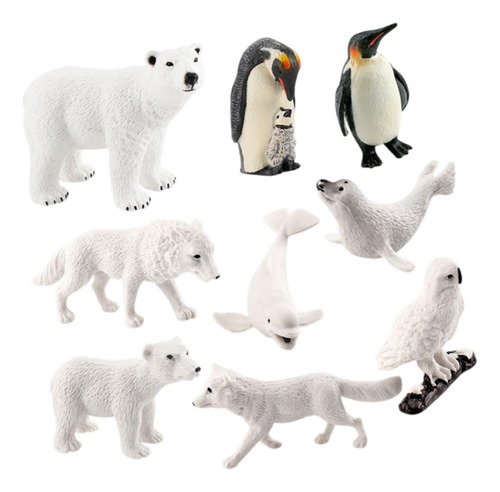 Modelos De Animales Del Ártico De Pvc Realistas 9 Piezas