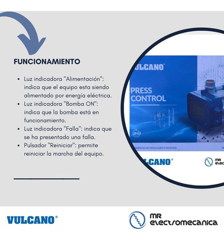 Press Control Vulcano Sensor Presión Pca22