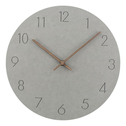 Reloj De Pared De Madera De 11 Pulgadas, Gris Claro