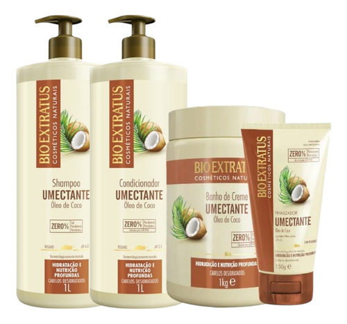Kit 1 Shampoo 1 Cond 1 Banho De Creme 1 Litro 1 Final. 150