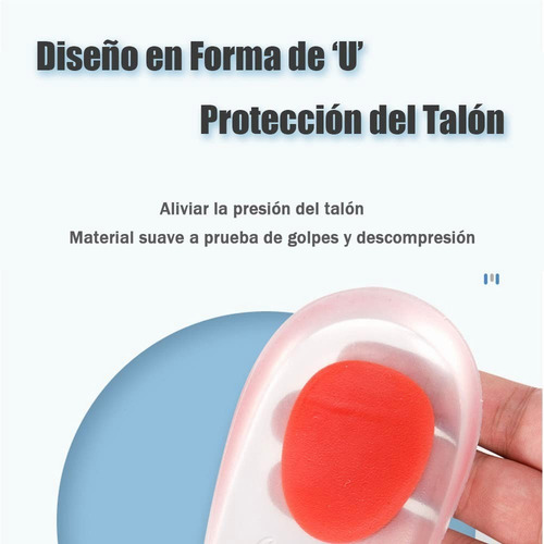 Imagen 4 de 10 de 2 Pares Plantillas Ortopedicas Taloneras Silicona Fascitis