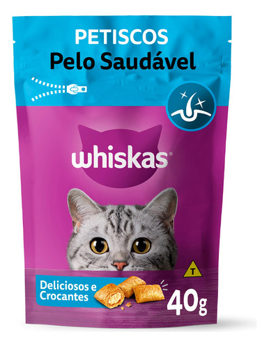 Petisco para Gatos Adultos Whiskas Temptations Pelo Saudável 40g