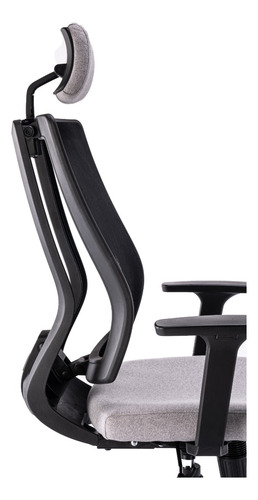 Imagen 5 de 9 de Silla De Oficina Gerencial Snake En Tela Gris Brazos