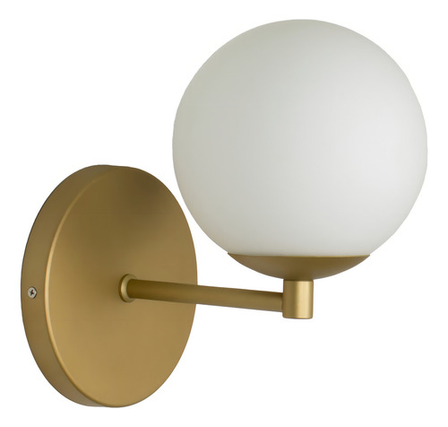 Kit 2 Arandela Parede Reta Globo 12 Jabuticaba Dourado Fosco Dourado
