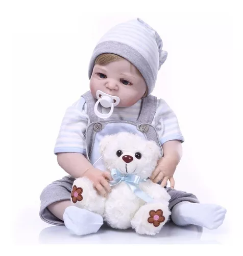 Bebe Reborn Menino 100% Silicone 57 Cm - Gael - Full