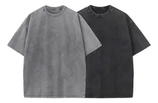 2pz Playera 100% Algodón Vintage Lavadas De Manga Corta 230g