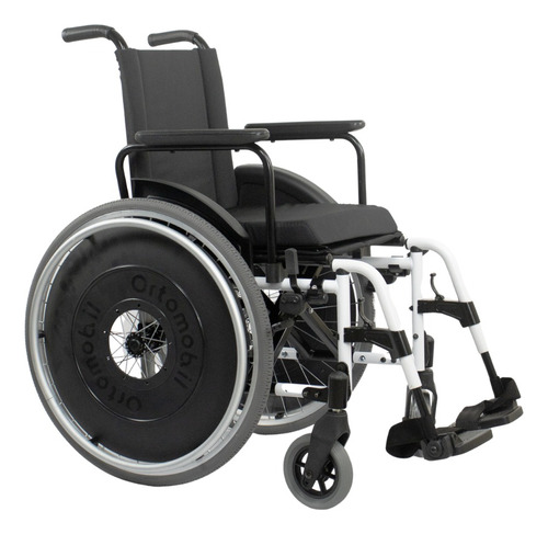 Cadeira De Rodas Ma3e Alumínio Pés Fixos Branco Ortomobil Cor Branco 44cm