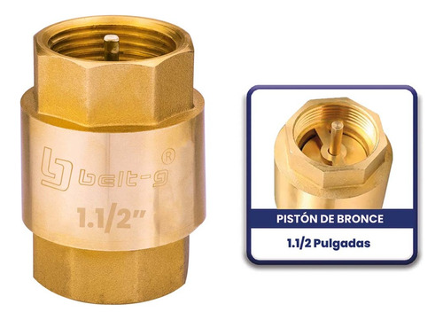 Valvula Check 1.1/2   Piston De Bronce Belt-g Gri-0923