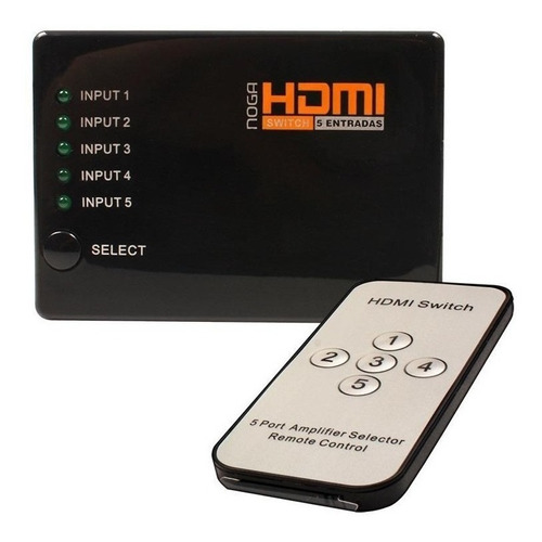 Data Switch Hdmi Noganet 5 Hdmi In 1 Hdmi-sw5 T 5 E 1 Remoto