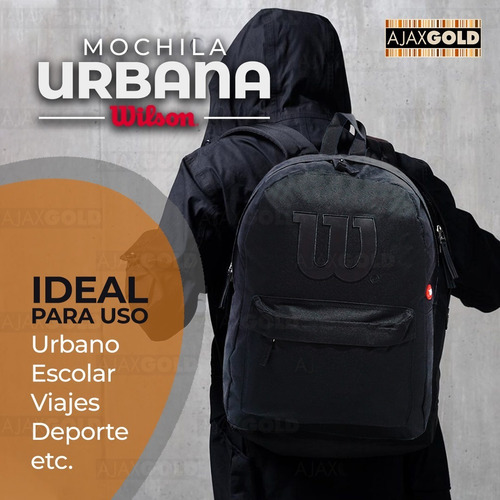 Imagen 2 de 10 de Mochila Wilson Porta Notebook Urbana Deportes Reforzada Gym