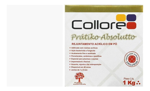 Rejunte Acrilico Uso Geral Premium 1kg Collore Branco Neve