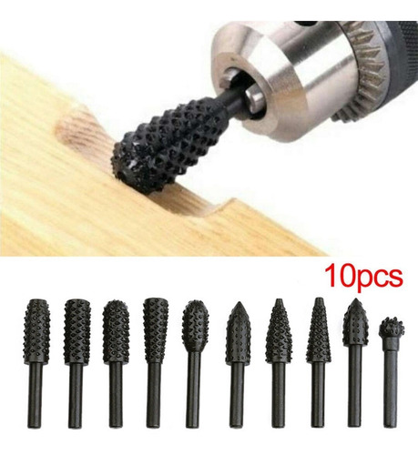 10-pack De Aleación De Acero Escofina De Madera Bur Burr