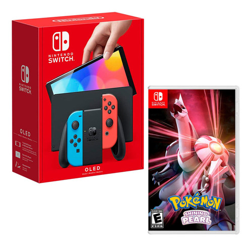 Consola Nintendo Switch Oled Neon + Pokemon Shining Pearl