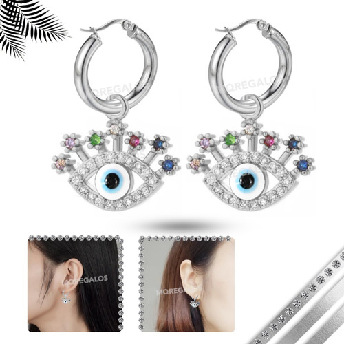 Aros Ojos Acero Quirurgico Ojitos Egipcio Evil Eye Protector