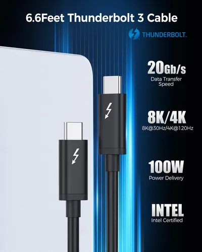 Cable Thunderbolt 3 Matters Usb C De 20 Gbps, 2 M, Color Neg
